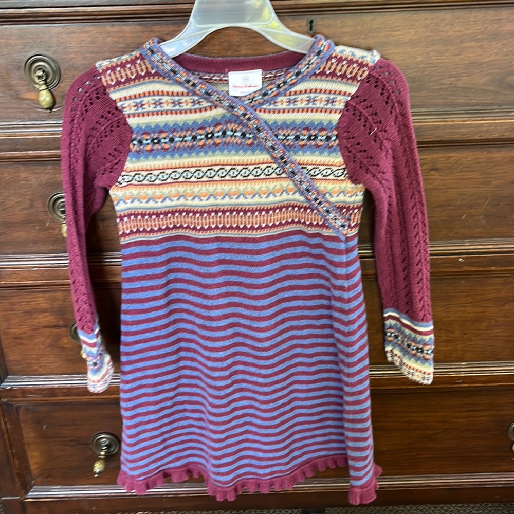 Hanna Andersson Fair Isle Sweater Dress sz 110